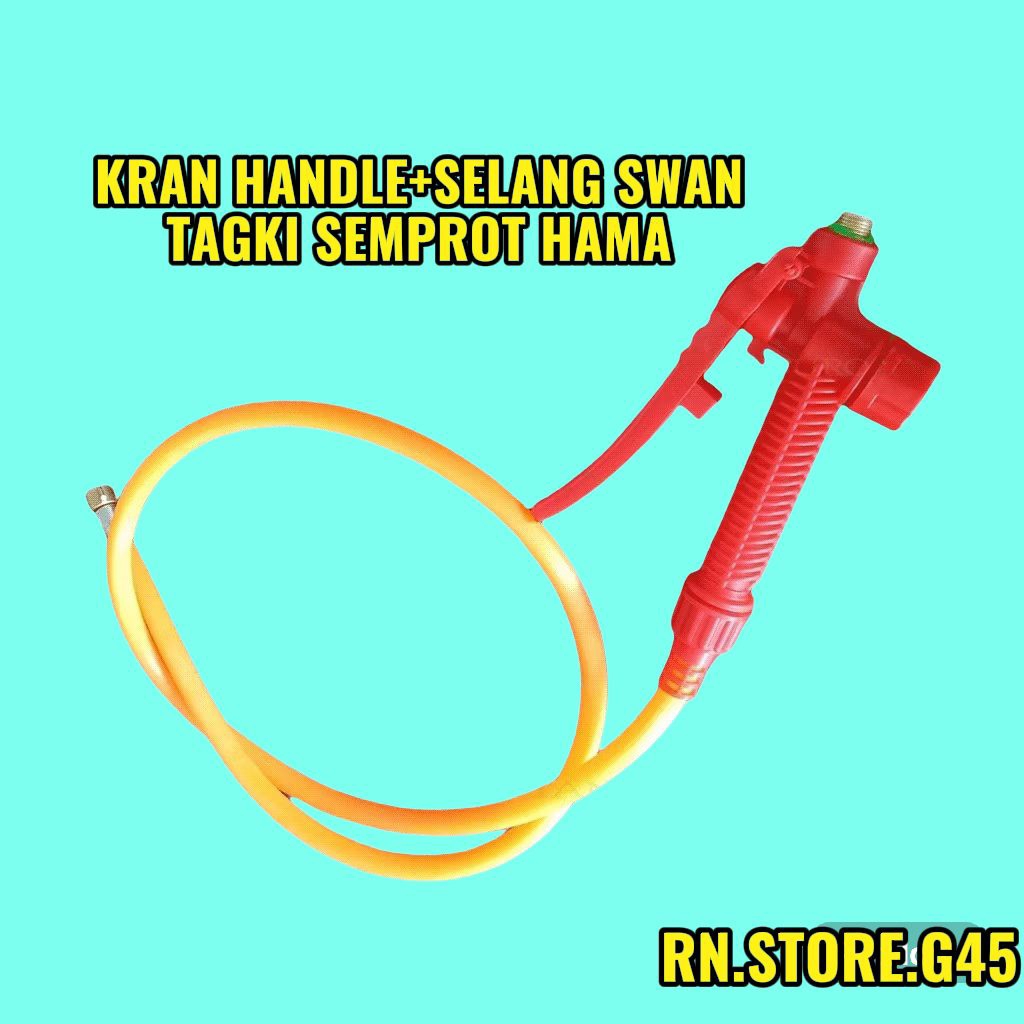 PAKET KRAN HANDLE+SELANG SWAN TANGKI SEMPROT HAMA SWAN PENCETAN GAGANG STOP KRAN SWAN
