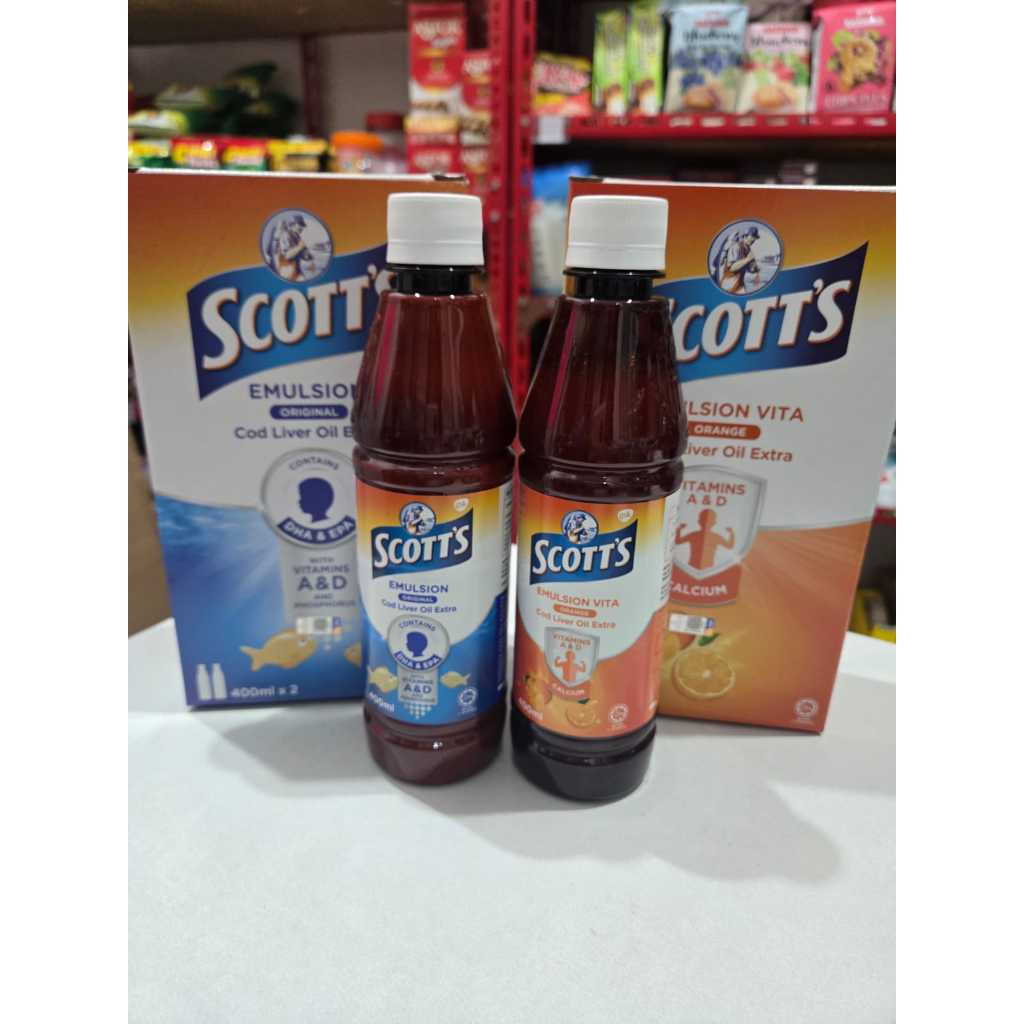 Scott emulsion / scott's emulsion malaysia original / orange 400 ml Besar