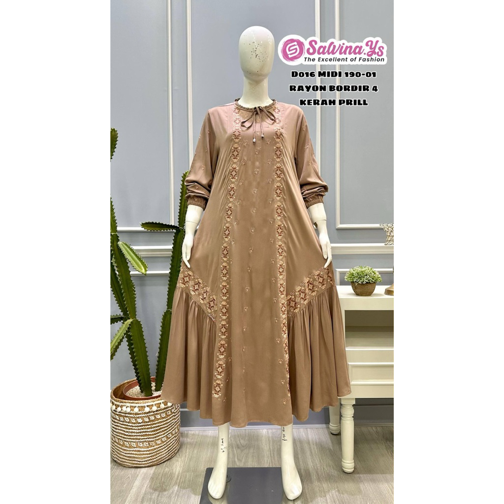 Gamis salvina Sbr katun Bordil terbaru