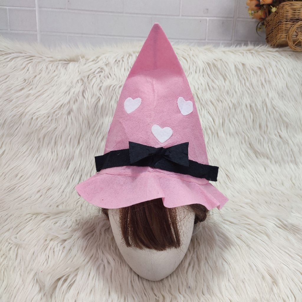 topi penyihir pink witch hat kostum penyihir