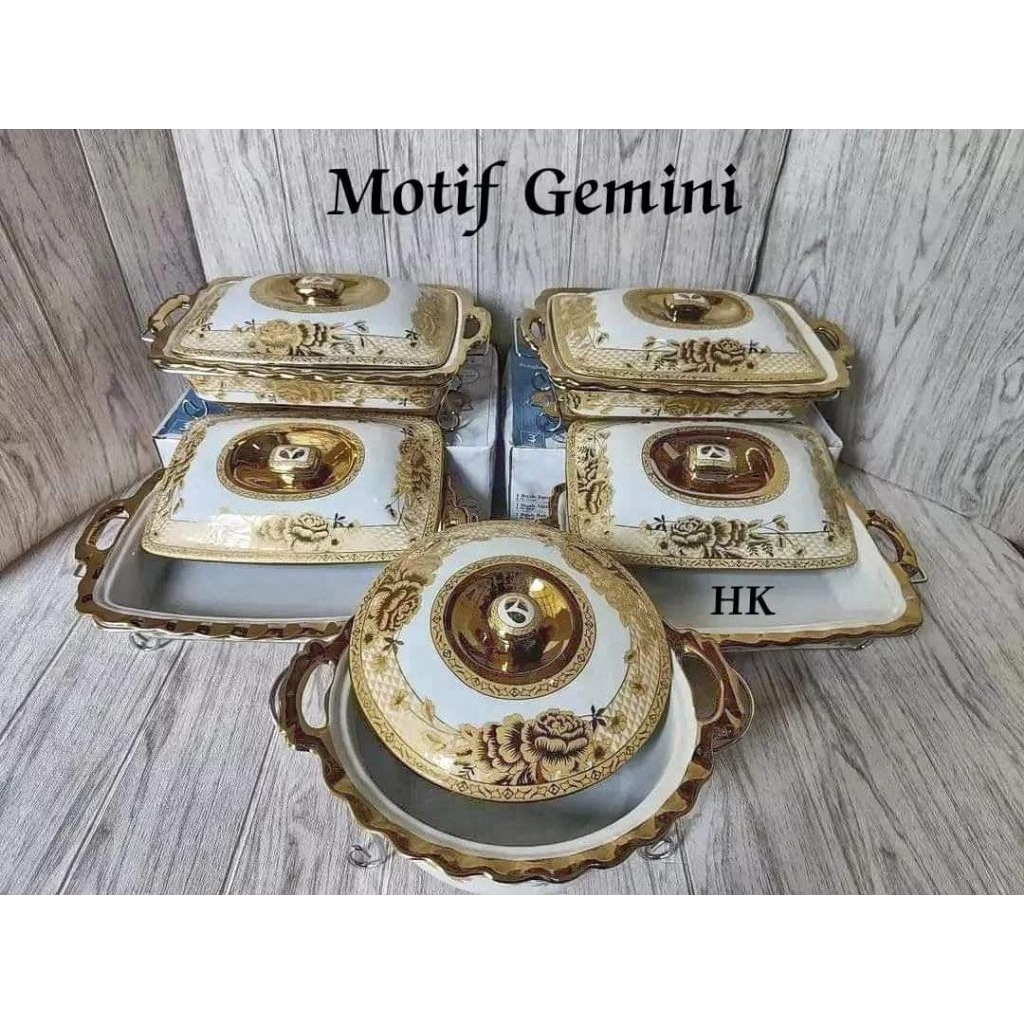 (KHUSUS INSTANT) Prasmanan Keramik Marble VICENZA Set 5 Pcs (ORIGINAL)