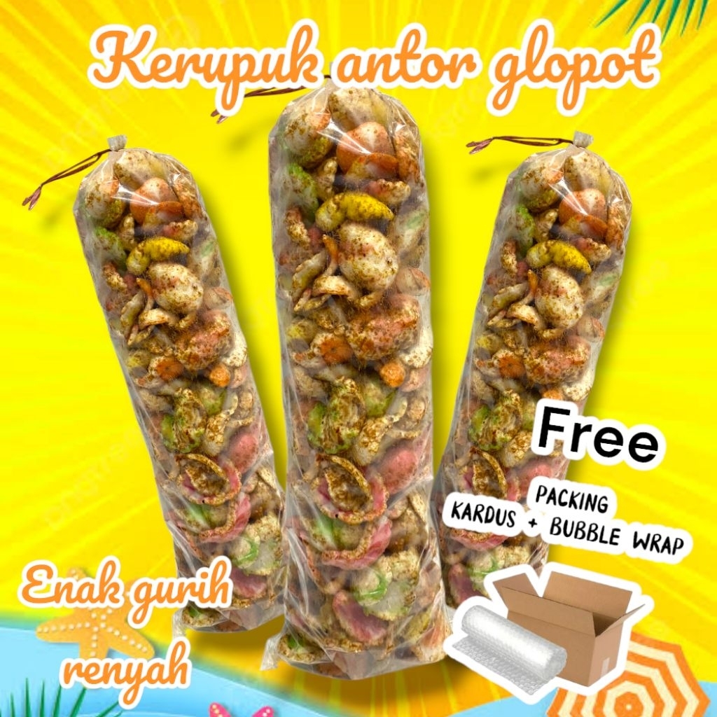 Krupuk antor /krupuk glopot khas tegal 500 gr