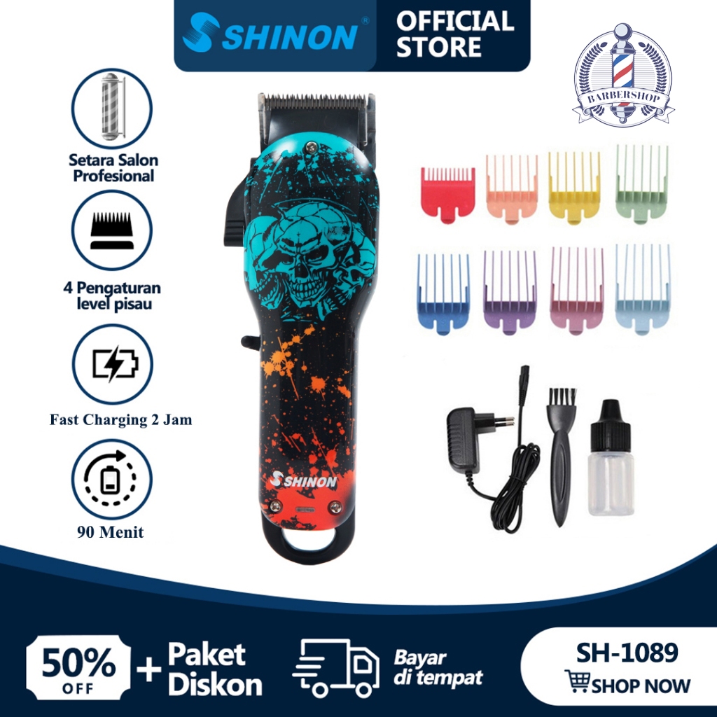 SHINON SH-1089 Rambut Hair Clipper Original / Alat Potong Rambut / Hair Clipper / Alat Cukur Rambut 