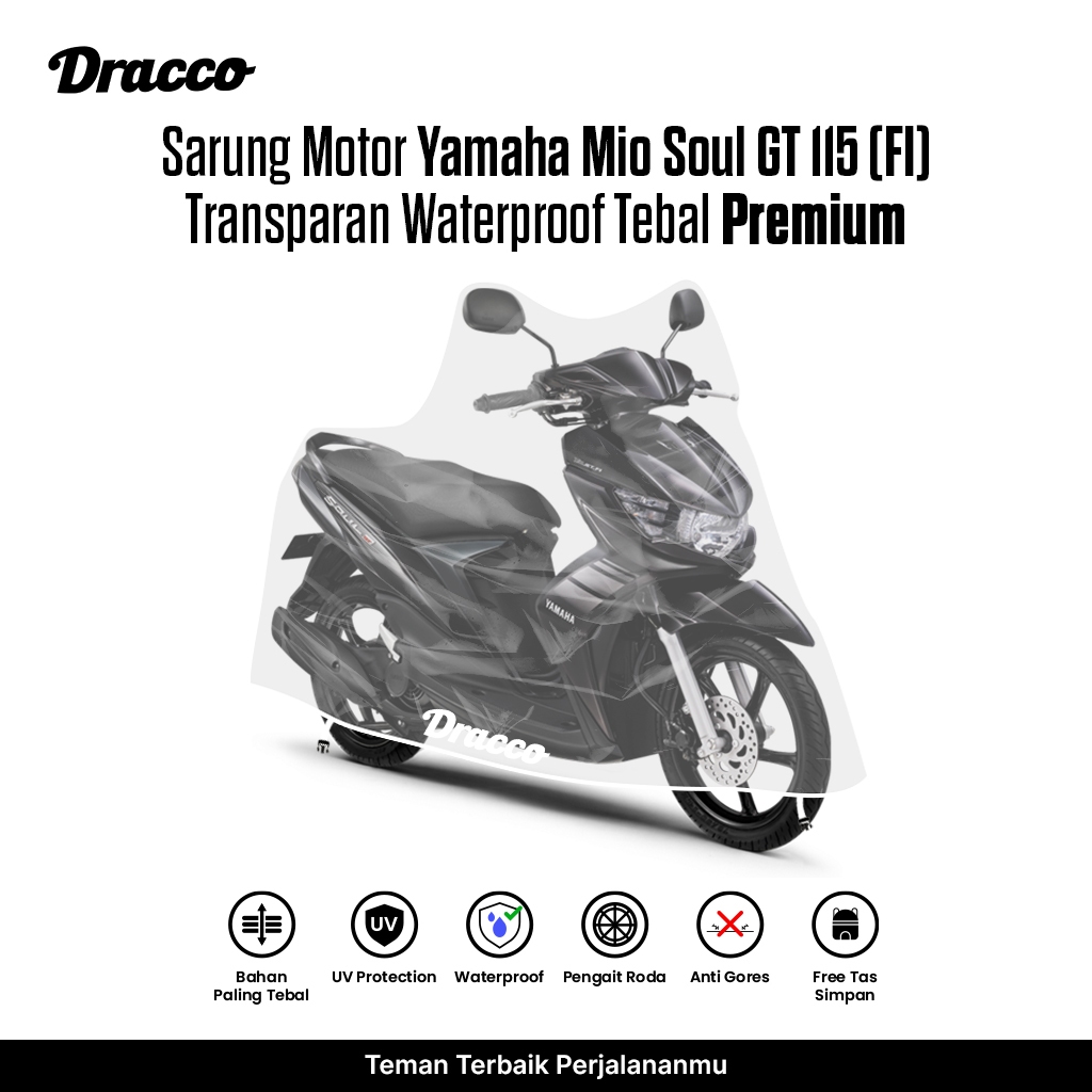 Sarung Motor Mio Soul GT 115 FI Transparan Tebal Waterproof Premium Penutup Anti Hujan Anti Gores