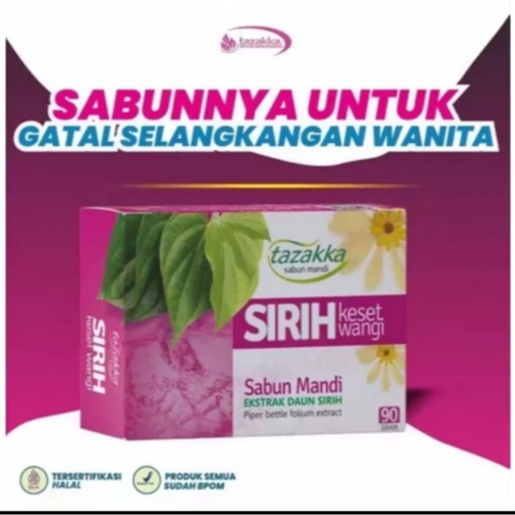SABUN SIRIH KESET WANGI. SABUN KEWANITAAN ORIGINAL PRODUK TAZAKKA KEMASAN BATANG 90 GR