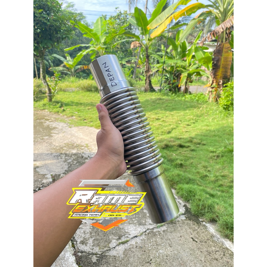 Knalpot Fleksibel ori ngir ulir truk canter euro4 hd hdx elf giga macan dyna hino dutro ragasa umplu