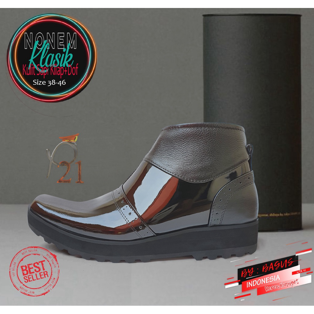 Sepatu P21- Sepatu Pdh Polisi Nonem Klasik/ Sepatu Pdh Polisi/ Sepatu kantor pria/ Sepatu kerja pria