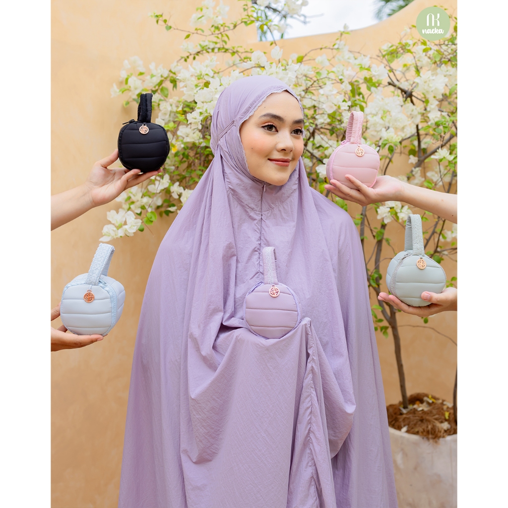Naeka Mukena Hasna 2in1 Mini Genggam Parasut Korea Premium Travel friendly Free Box