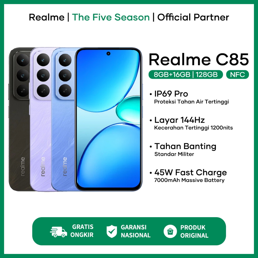 [NEW LAUNCH] realme C85 4G I 5G (8/128)(8/256) - IP69 Pro Snapdragon 685 7000mAh + 45W FastCharge