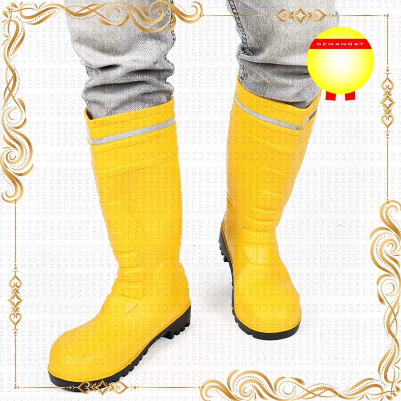 Sepatu Safety Rubber Boot Cheetah 9202KS Besi Ujung dan Besi Tapak (Steel Cap Toe dan Mid Sole)