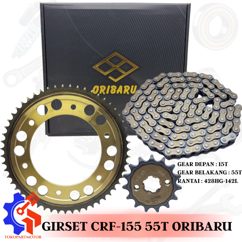 GEARSET GIRSET GIR SET PAKET CHAINKIT CRF 150 CRF 150L / CRF 155 15T - 55T ( 428HG-142L ) ORIBARU