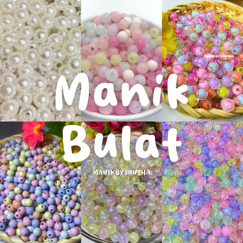MANIK BULAT PEARL MUTIARA PUTIH WHITE UNTUK MERONCE MENJAHIT BAJU AKSESORIS