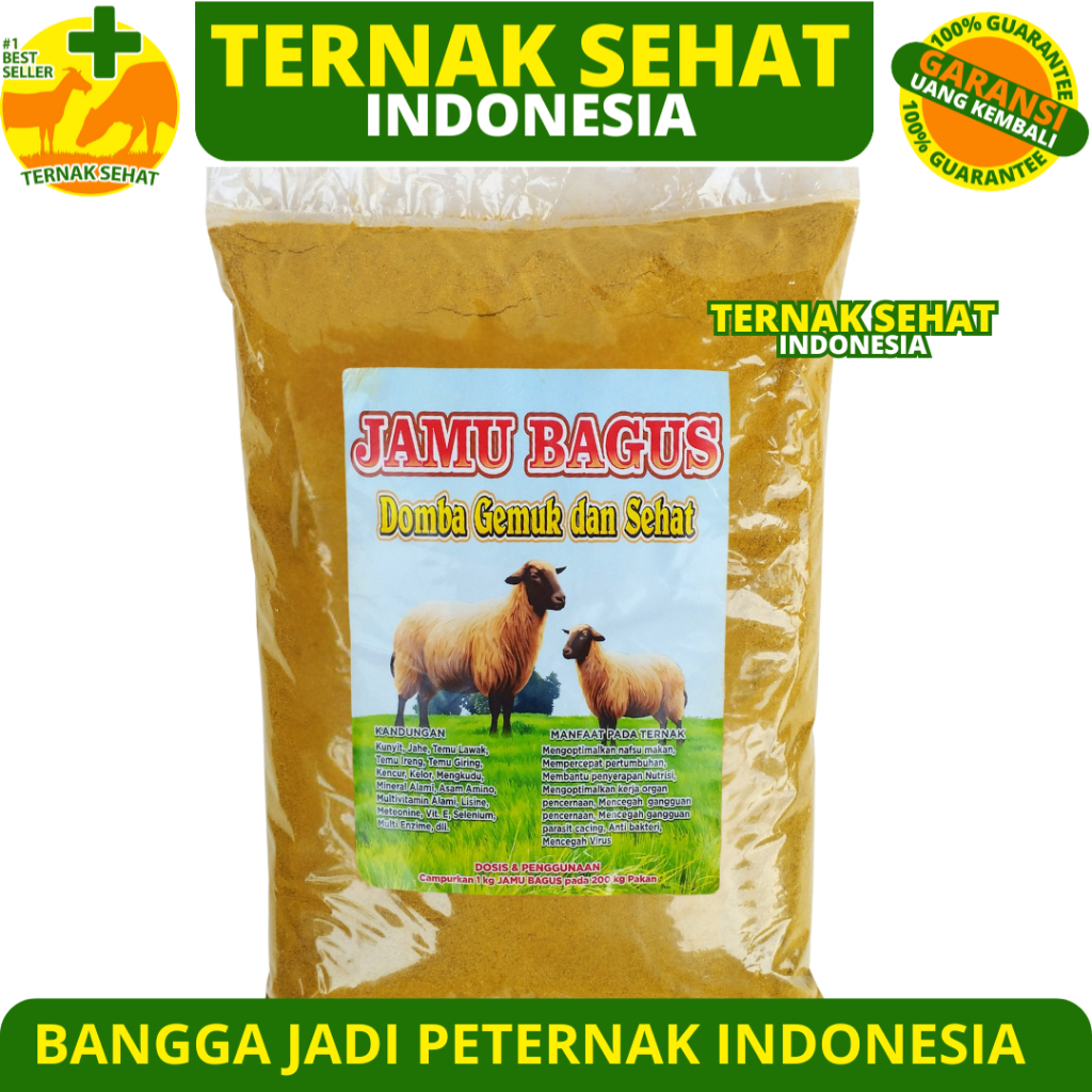 JAMU BAGUS 1 KG - HGP Jamu Ternak Meningkatkan Nafsu Makan & Kesehatan Sapi Kambing Domba