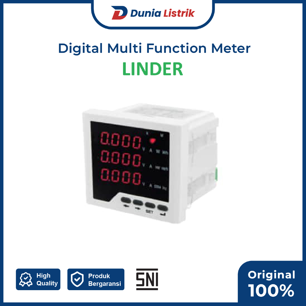 Digital Multi Function Meter | Digital Multimeter (V, A, HZ) for 3 phase - Linder