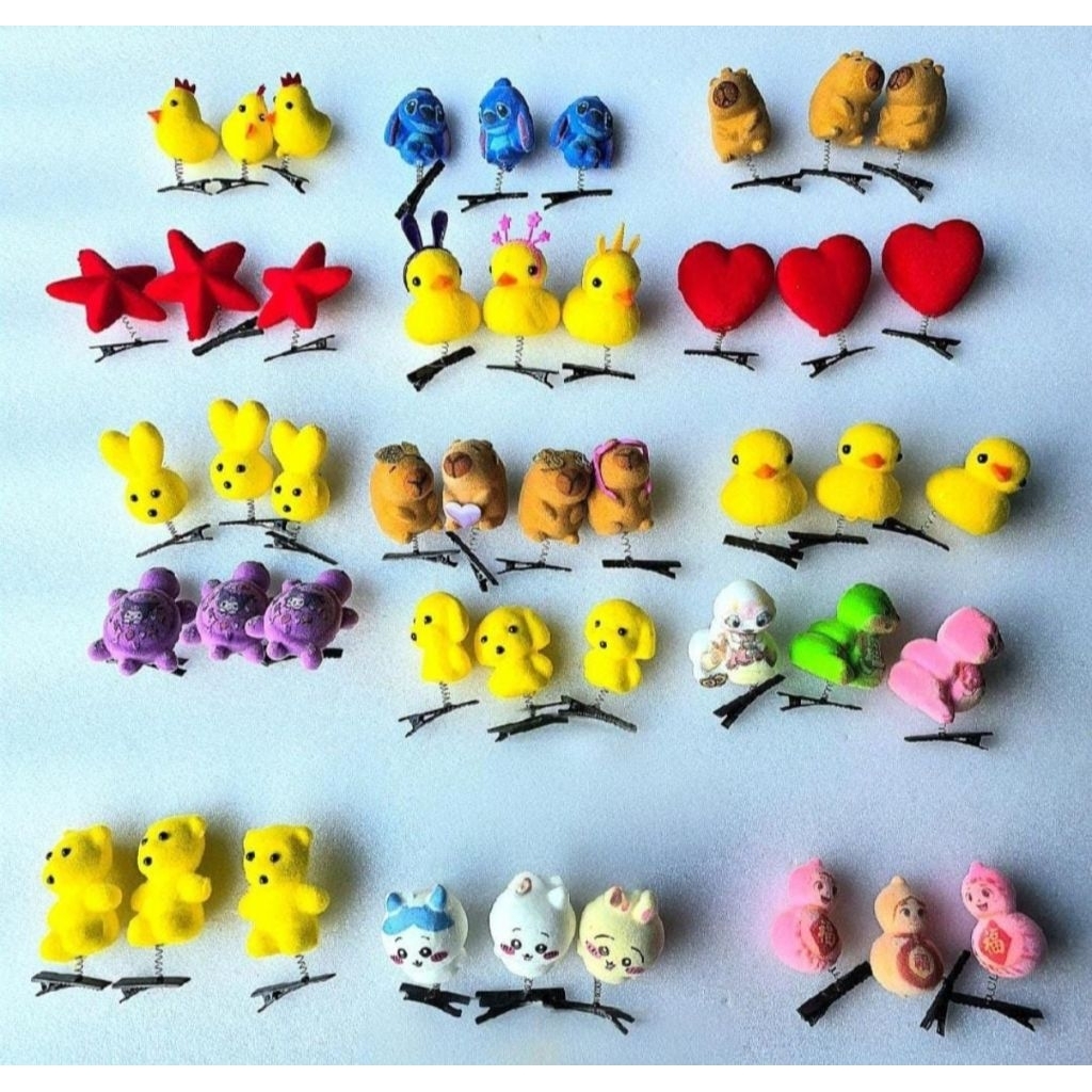 100 Pcs Jepit bebek per karakter  campur jepit bando karakter jepitan rambut