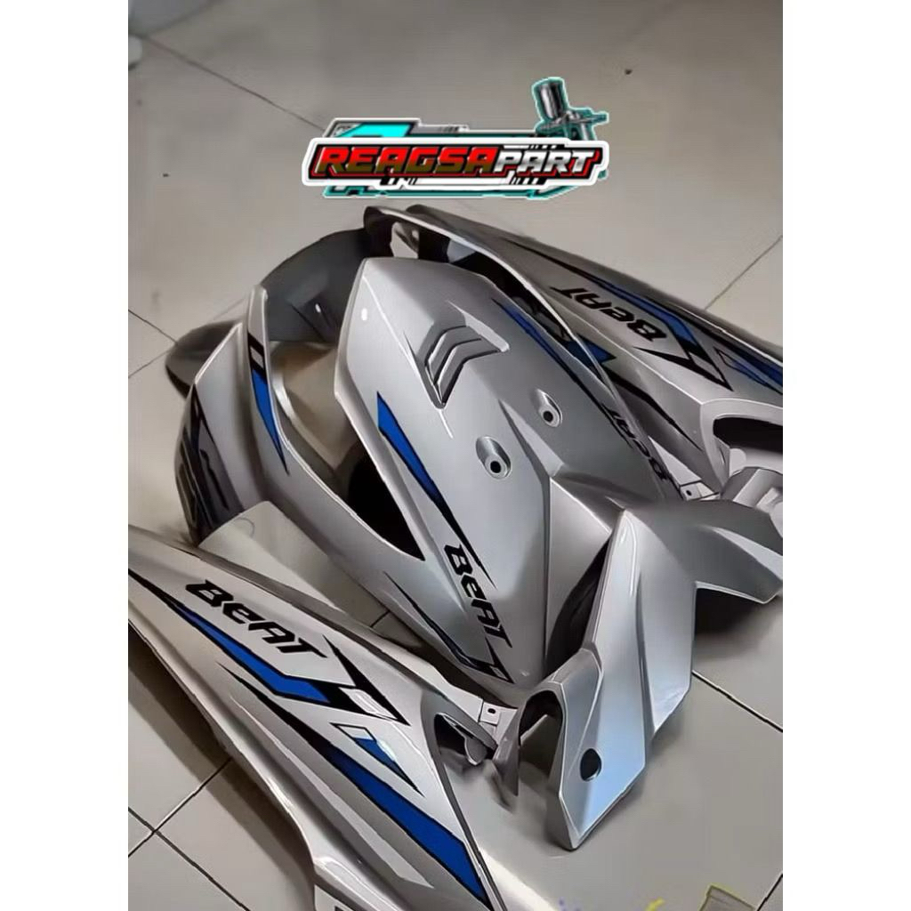 Full body fullset bodi halus Honda beat karbu beat old warna silver striping custom