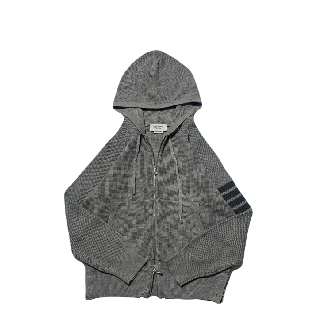 THOM BROWNE Knit Sweater Hoodie Double Zipper