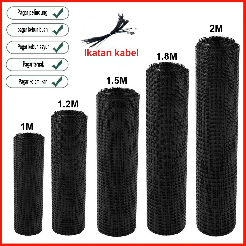 Pagar taman kawat plastik PVC, panjang 20 meter, dapat digunakan untuk tanaman taman, kandang ayam, 