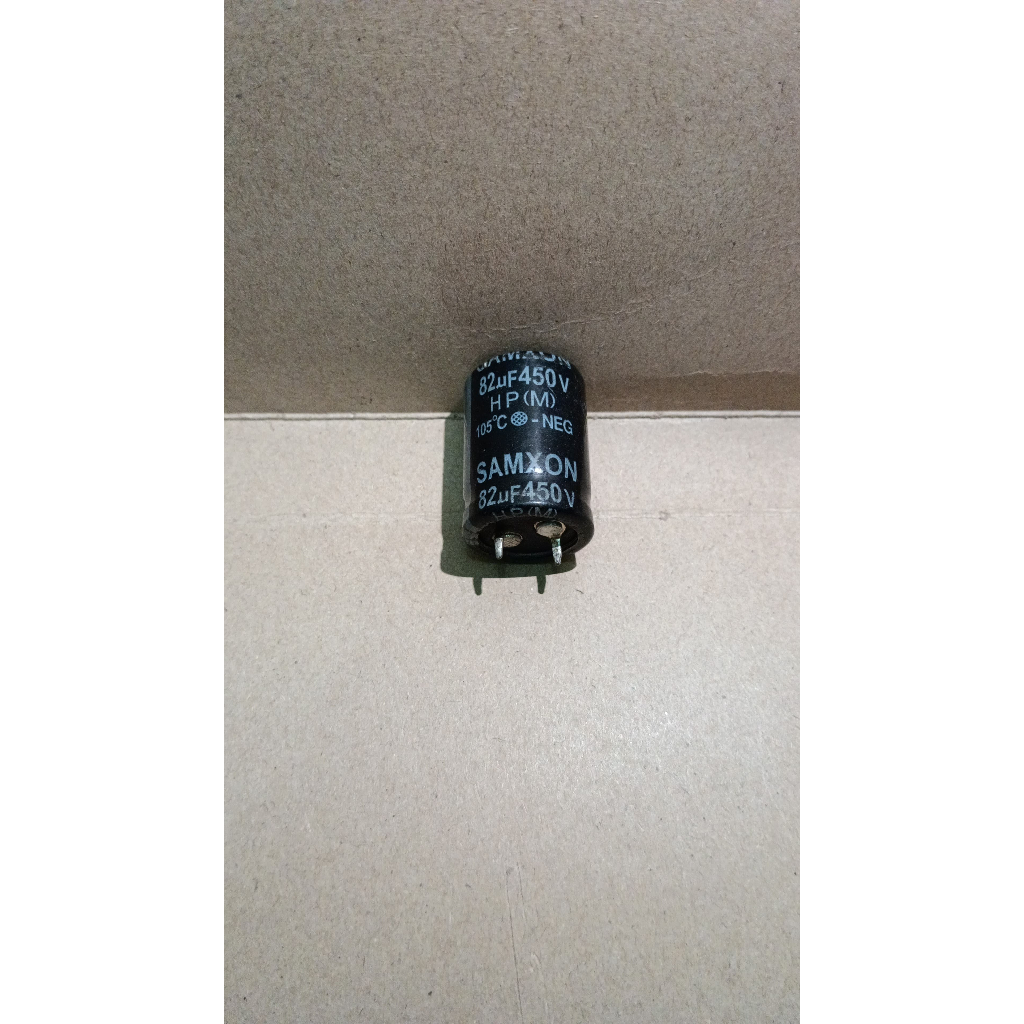 5606 kapasitor elco 82uf 82 uf 450v 450volt 450 volt samxon kaki paku