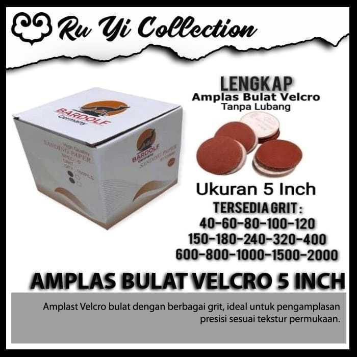 AMPLAS BULAT VELCOR 5 INCH / KERTAS AMPLAS TEMPEL GERINDA