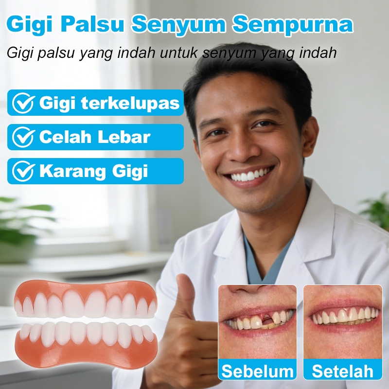 Gigi Palsu Senyum Sempurna / Gigi Palsu Untuk Pria Dan Wanita / Gigi Palsu / Gigi Palsu / Gigi Palsu