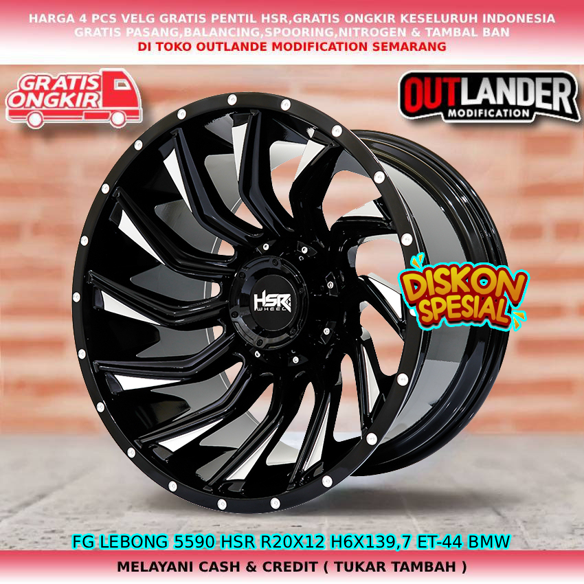 Velg ring 20 lebar 12 untuk mobil Strada| Triton| Hilux Double| Pregio| dll velg hsr fg lebong R20