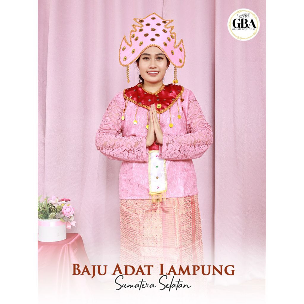 BAJU ADAT LAMPUNG PINK DEWASA PEREMPUAN