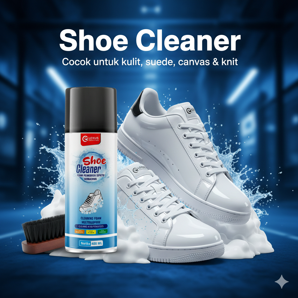 Lexus Shoe Cleaner Pembersih Sepatu Serbaguna MultiPurpose Foam Cleaner 400ml Free Lap Microfiber
