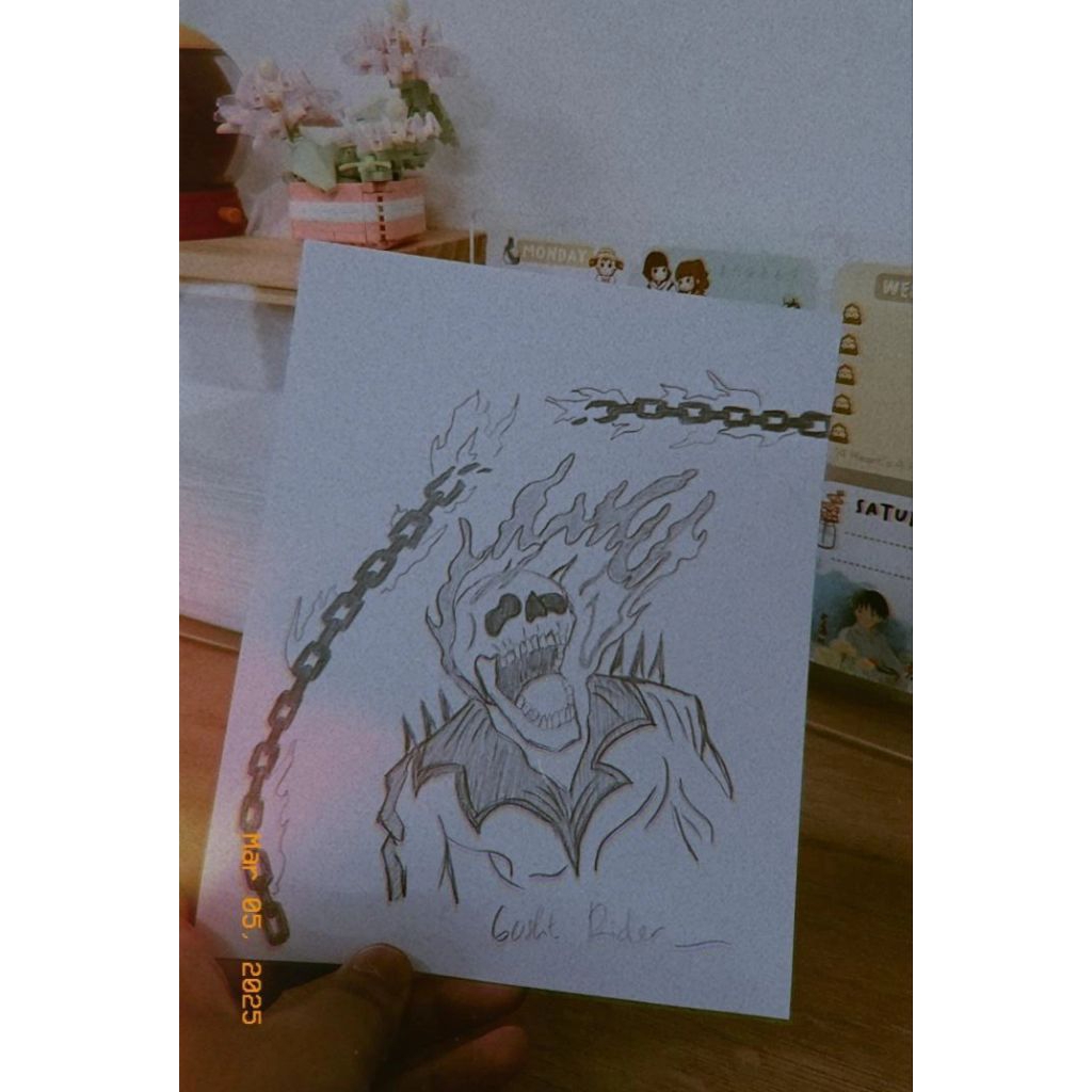 Sketsa Wajah Ghost Rider Marvel Sketsa Pensil +-A5