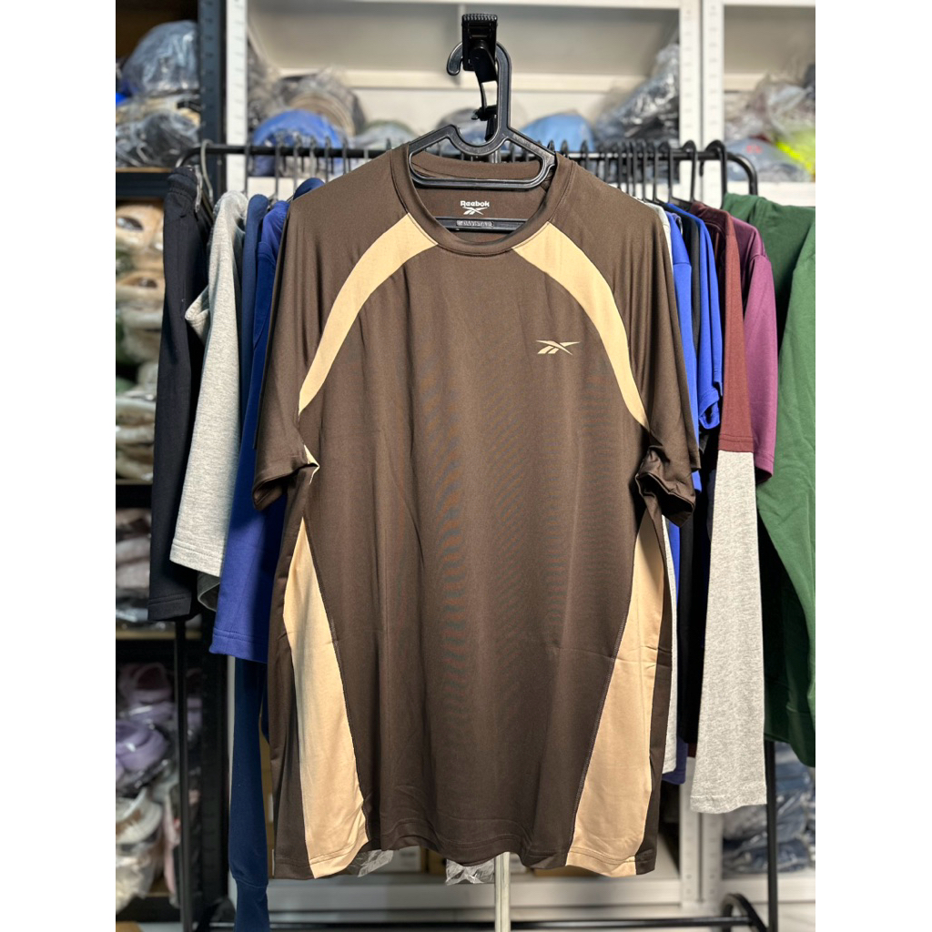 BAJU OLAHRAGA MEN RUNNING POLYESTER REEBOK REE AQILMEN TEE RUNNING TSHIRT REEMPT2454 BROWN 100% ORIG