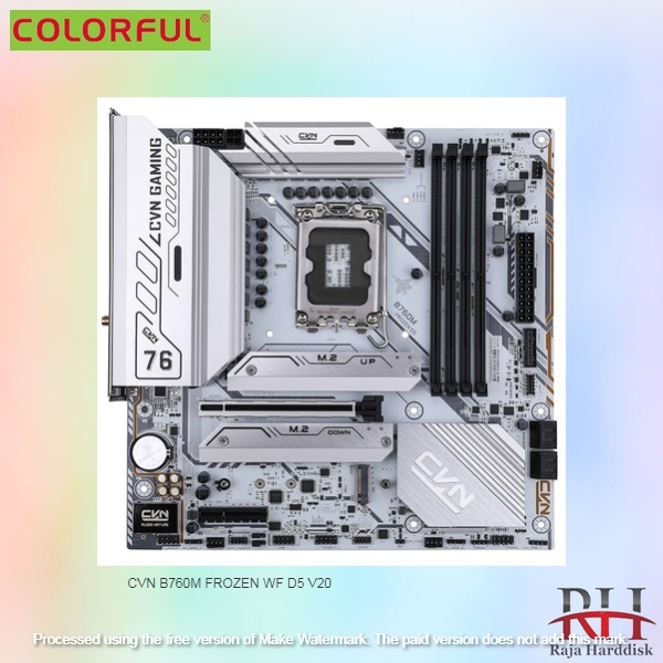 COLORFUL CVN B760M FROZEN WF D5 V20 WHITE | MOTHERBOARD INTEL B760 LGA1700 DDR5 M-ATX