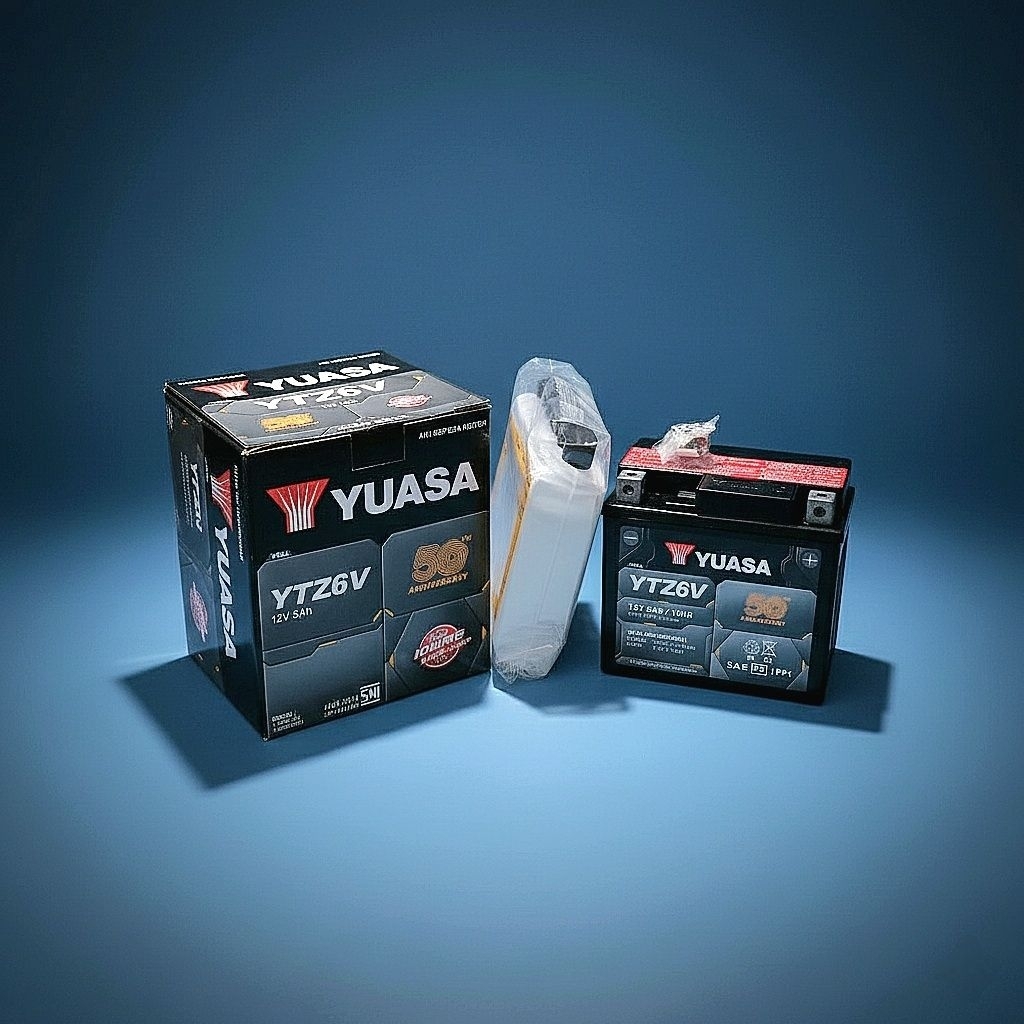 AKI MOTOR HONDA BEAT DELUXE YUASA YTZ6V 12V 5AH 100% ORIGINAL - Baterai Accu Murah Terjangkau Berkua