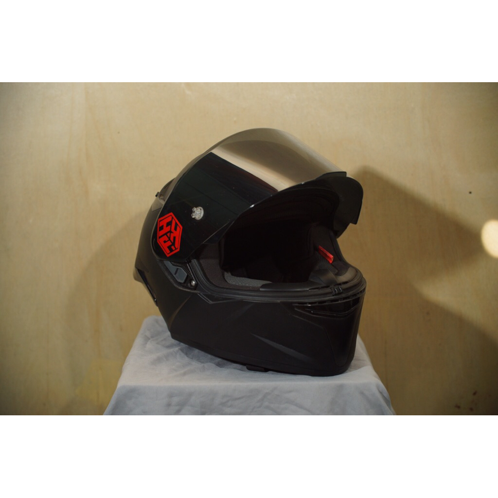 HELM KYT TT COURSE VISOR BLACK IRIDIUM BEKAS