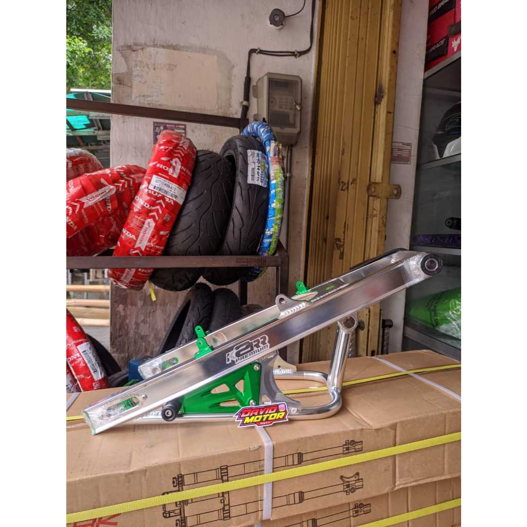 SWING ARM K2R K2RR KAWAHARA RACING SILVER HIJAU NINJA R SS ORIGINAL