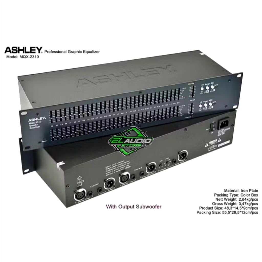Equalizer ASHLEY MQX2310 SUB / Equaliser MQX 2310 Output Subwoofer 2x31 chanel Ori