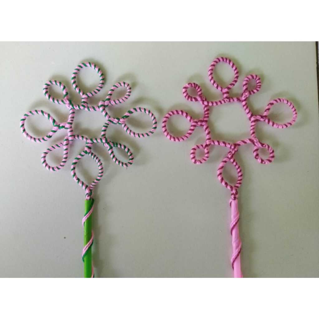 Stik Besar Gagang Gelembung Sabun Mainan Anak Bentuk Kembang/lingkaran kualitas Super