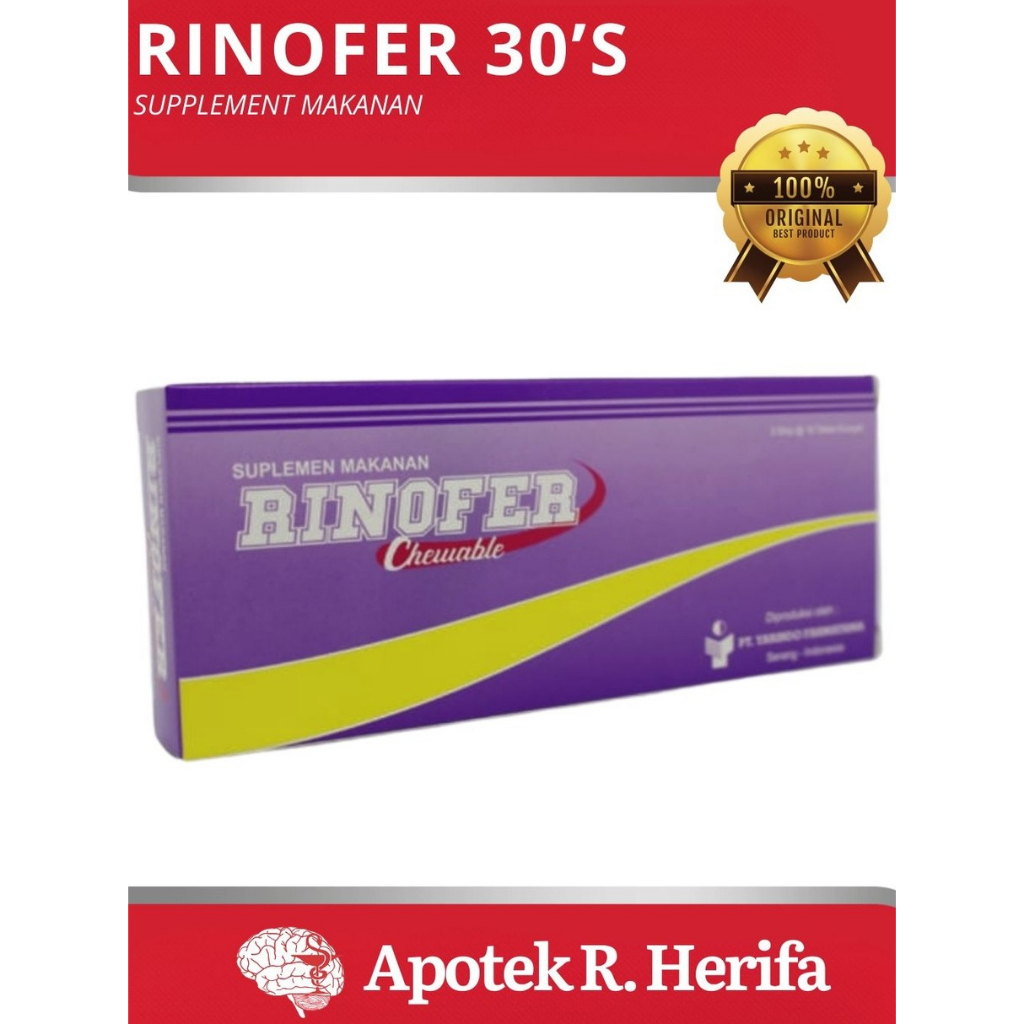 RINOFER CHEWABLE BOX 30 TABLET - Zat Besi untuk Anemia