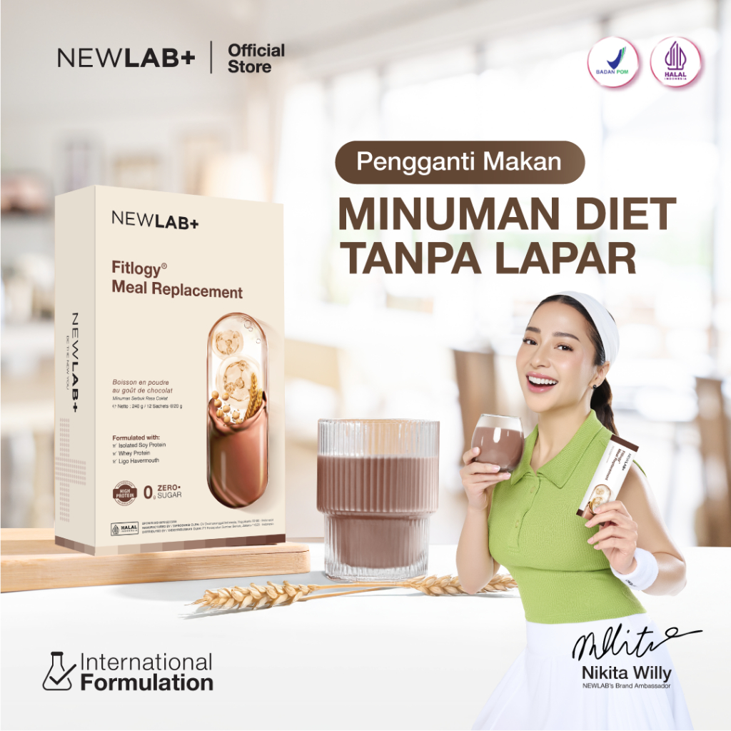 NEWLAB Fitlogy Meal Replacement - Minuman Diet Tanpa Lapar - Pengganti Makan - Tinggi Protein  & Ren