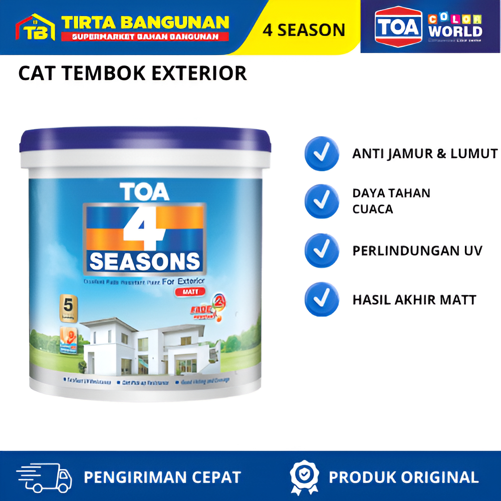 TOA 4 SEASON CAT TEMBOK DINDING EXTERIOR 20 LITER ANTI LUMUT ANTI