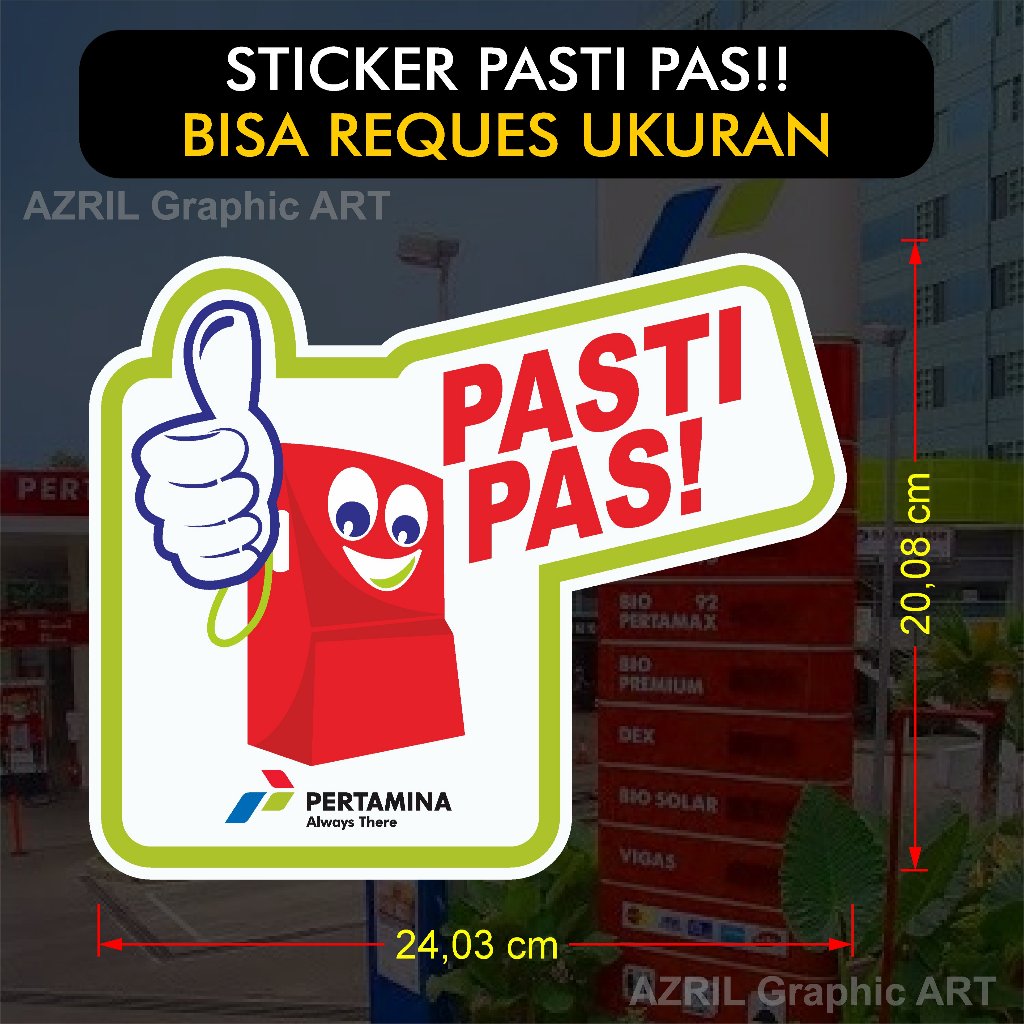 Pasti Pas Sticker POM BENSIN LOGO POM BENSIN PASTI PAS