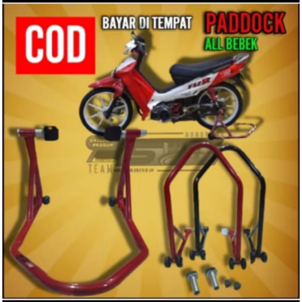 Standar Paddock motor all bebek series Fizr Supra Shogun smash Jupiter satria dll warna merah