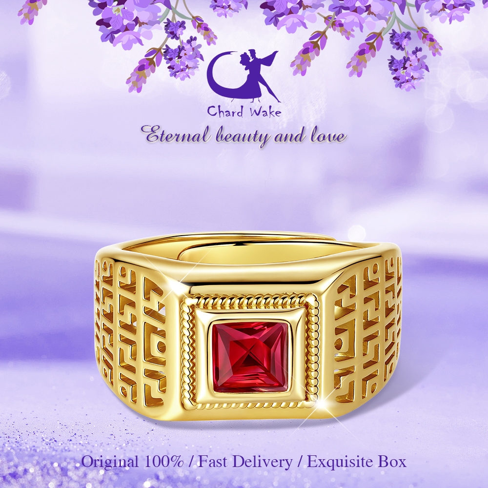 Chard Wake Cincin Pria Anti Karat Adjustable Elegan Couple Fashion Tunangan Cincin Cowok Rings Kotak