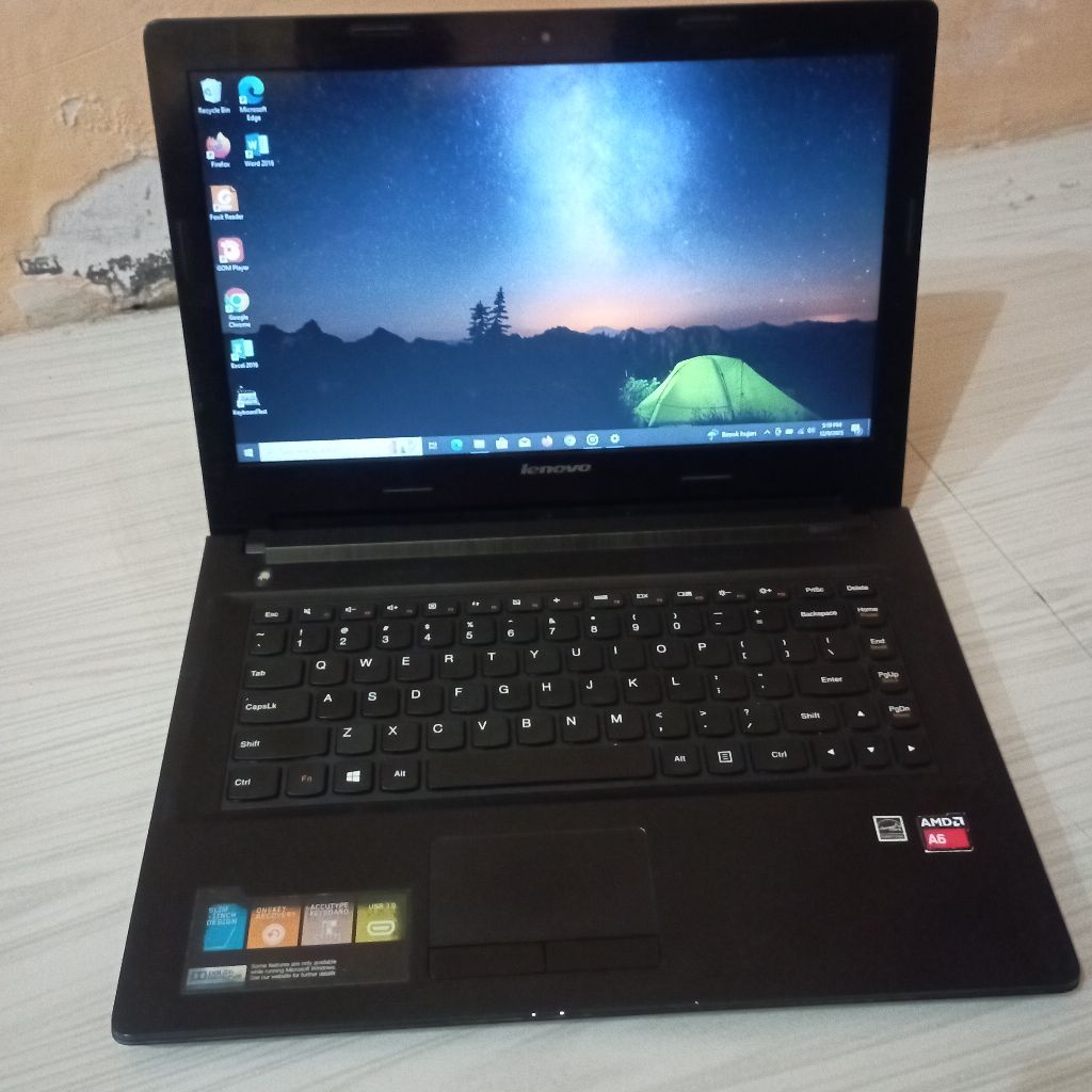 Laptop Lenovo Amd A6 -6310  G40-45 14 inc ram 4 gb siap pake