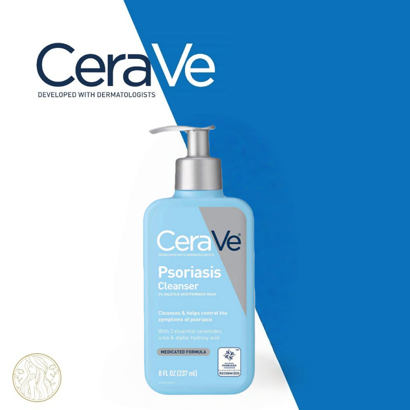CeraVe Psoriasis Cleanser Moisturizing Cream with 2% Salicylic Acid Dry Skin Itch Reliefexfoliator