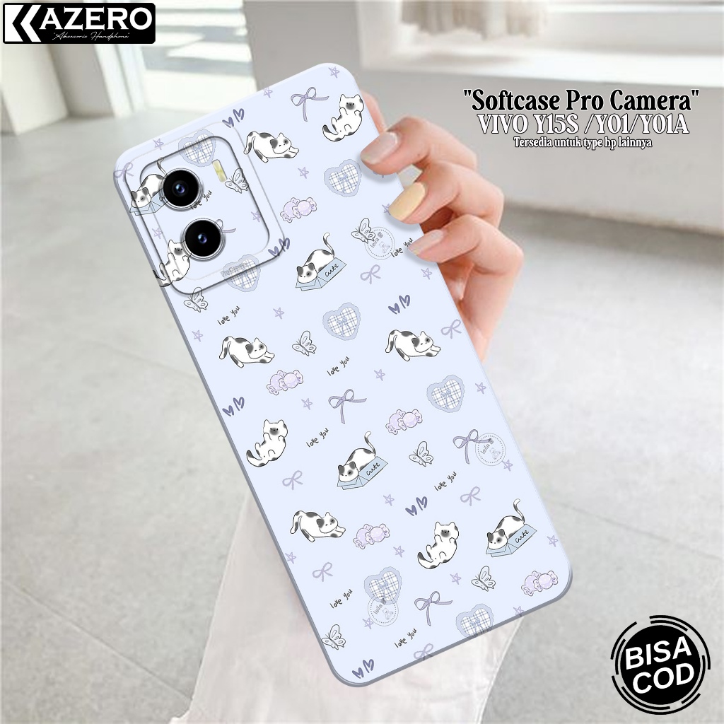 Case Hp Vivo Y15S/Y01 Terbaru - Case Kartun - Soft Macaron Pro Camera - Softcase Vivo Y15S/Y01 Terba