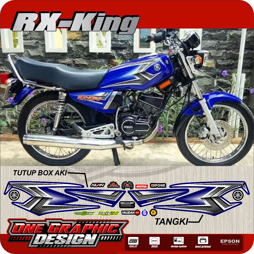 Striping rx king 2004 biru copy original