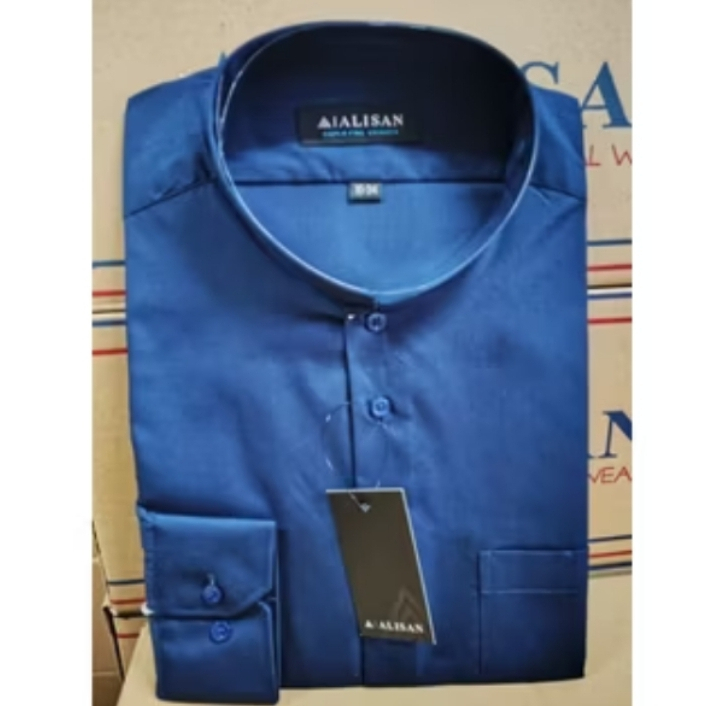 kemeja alisan polos Krah Koko/Shanghai reguler lengan panjang 100% original