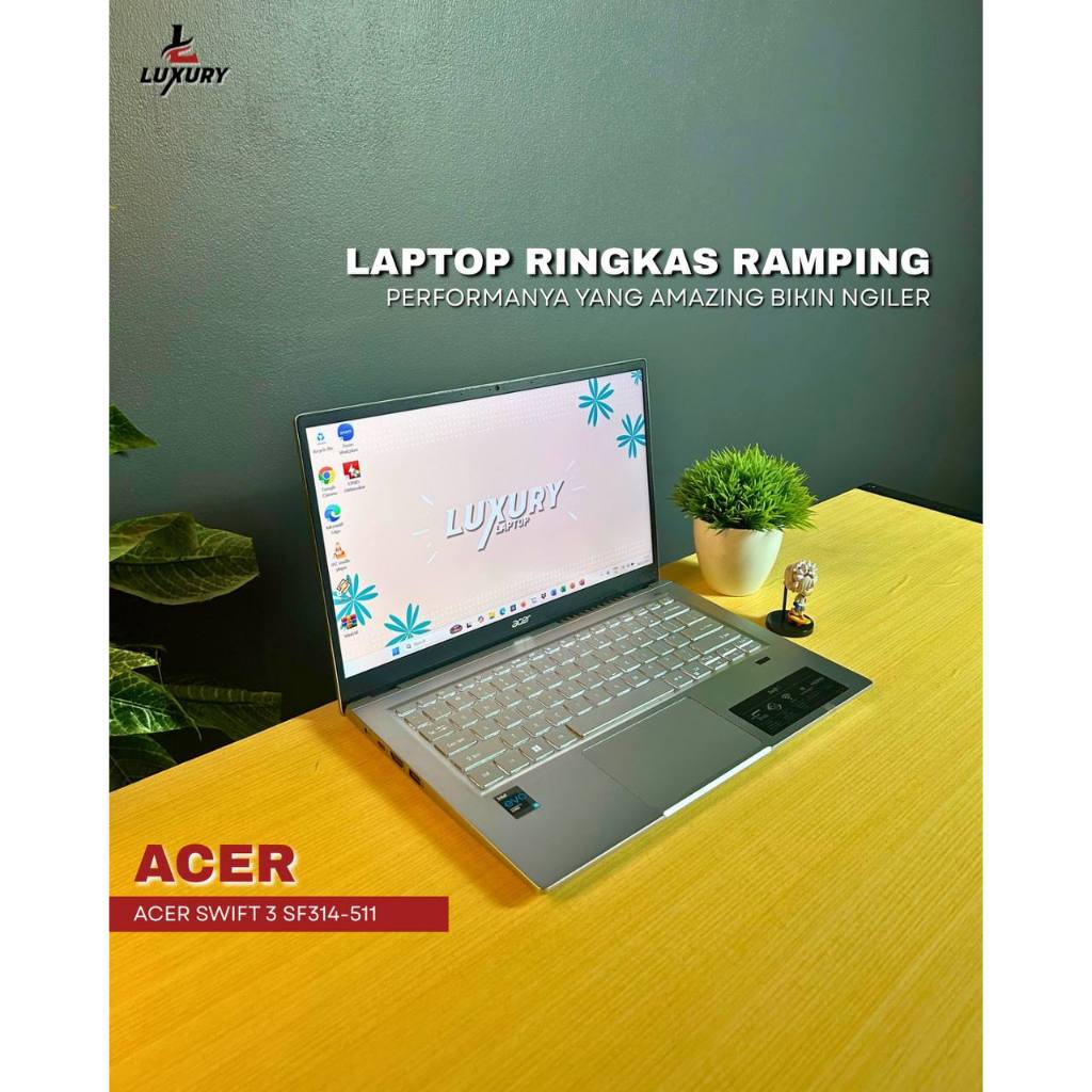 LAPTOP ACER SWIFT 3 SF314-511 SLIM CORE I5 GEN 11 RAM LPDDR4X 4267MHZ SSD SECOND