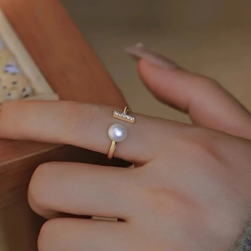 Cincin Mutiara Lombok Asli Cantik dengan Desain Elegan dan Detail Permata yang Menawan Ukuran All Si