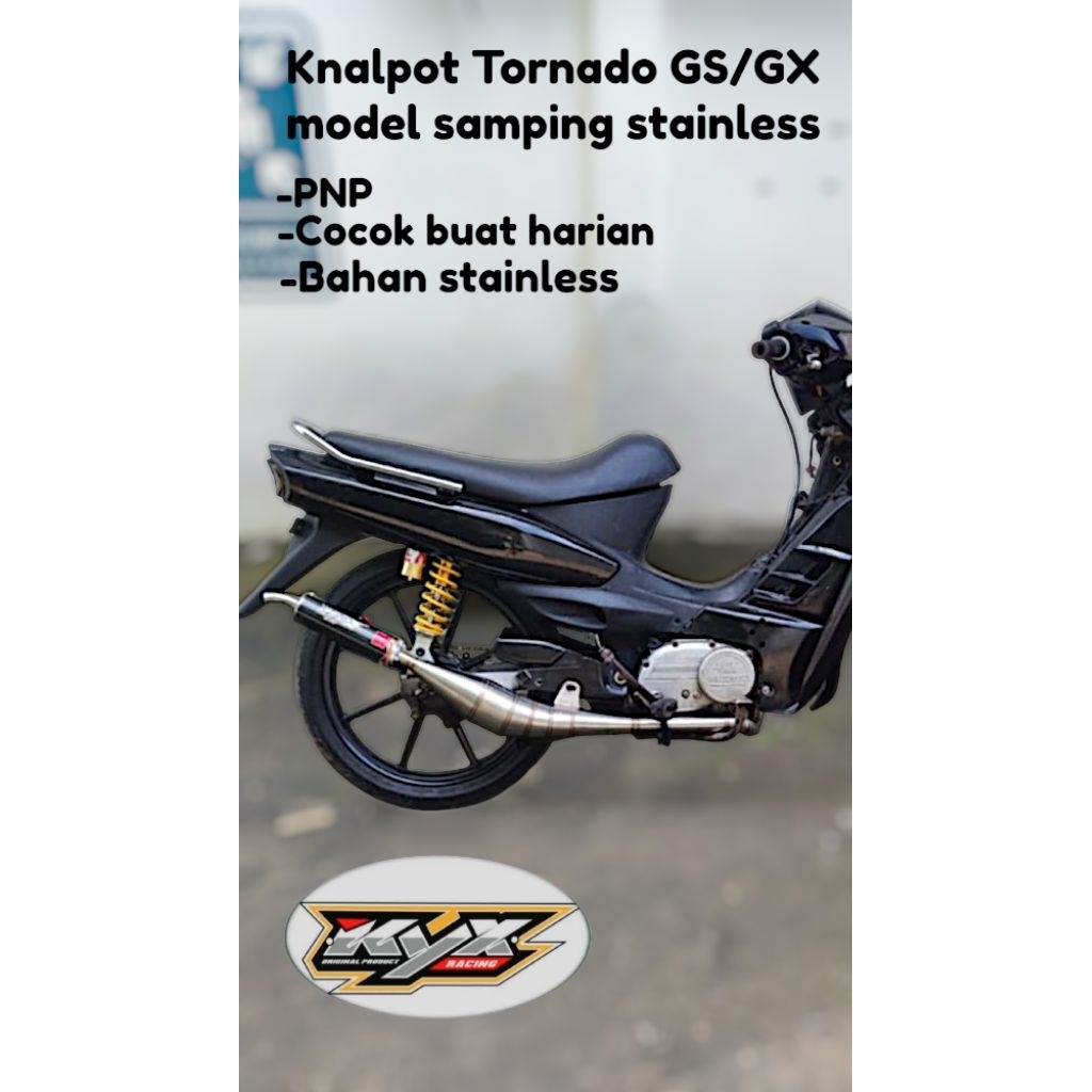 Knalpot Tornado GS/GX stenlis KYX racing